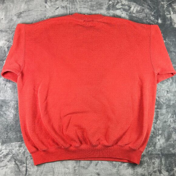 Lee Heavyweight Sweatshirt Men’s XL Red‎ Michigan Raccoon Embroidered Pullover - Picture 9 of 10